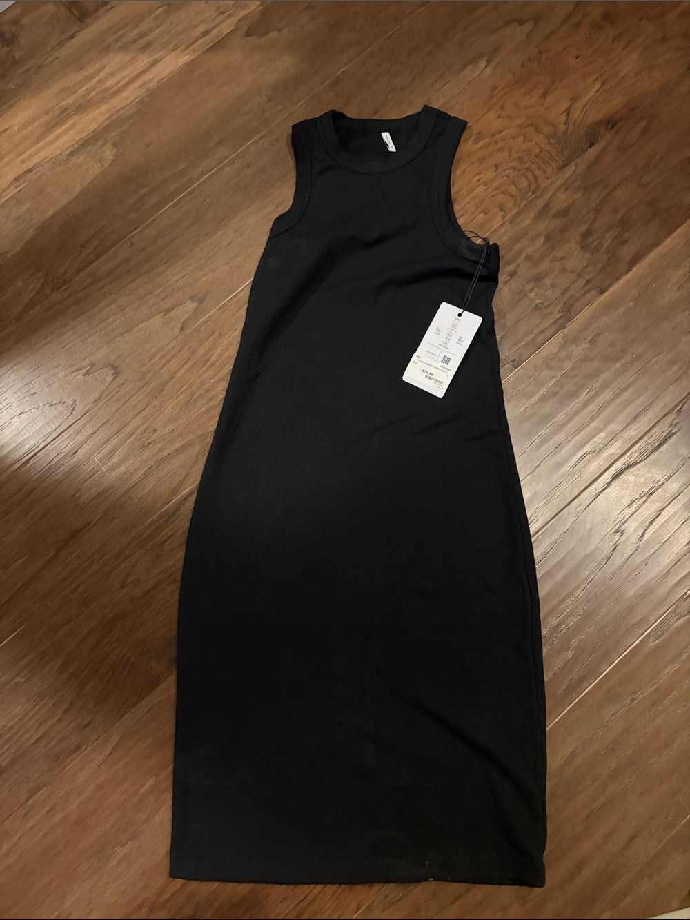 7 Diamonds Black Ribbed Sleeveless Midi Dress